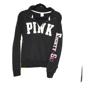 PINK back half zip sweater